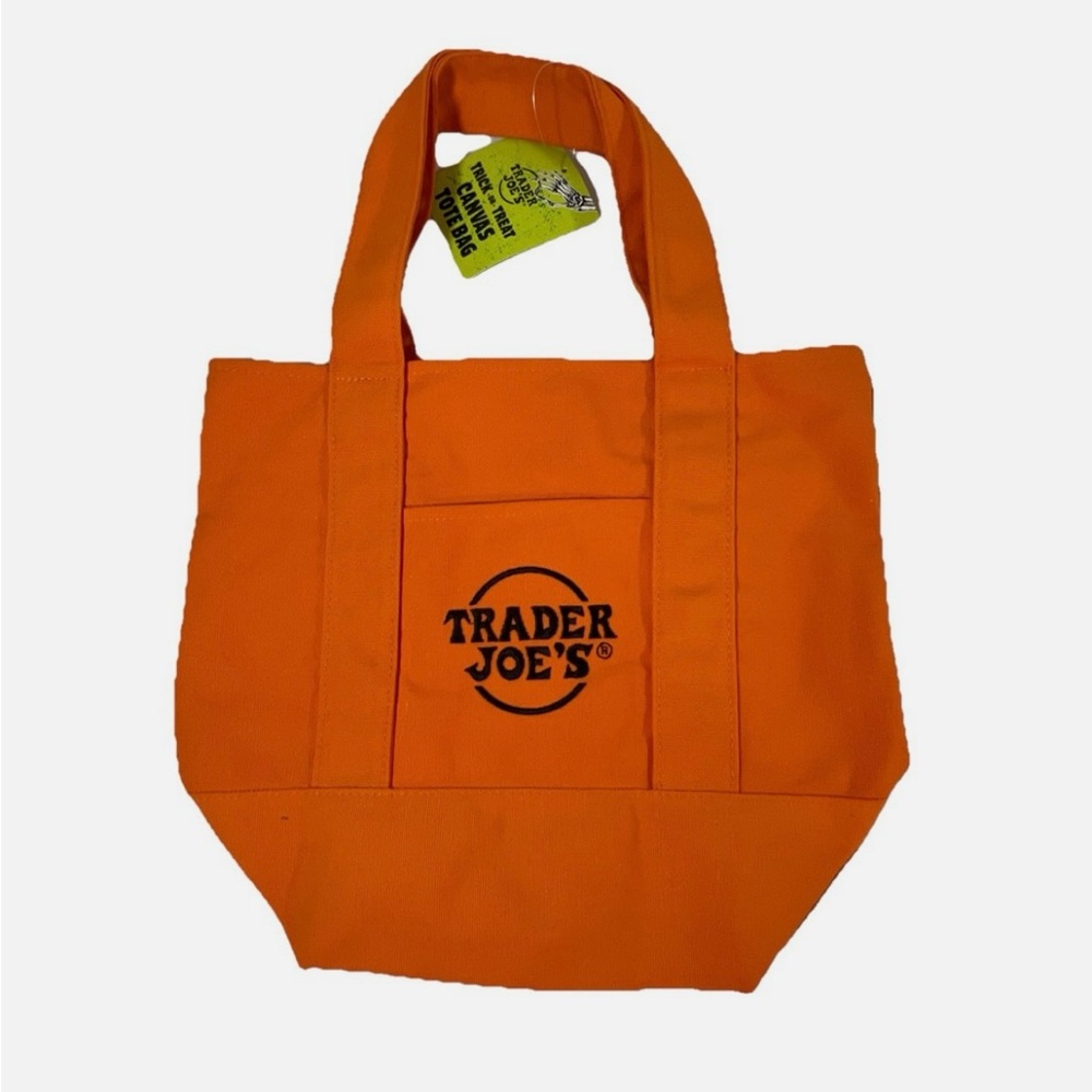NEW! Trader Joe’s Limited Edition Trick-or-Treat Mini Canvas Tote (Orange)- NWT